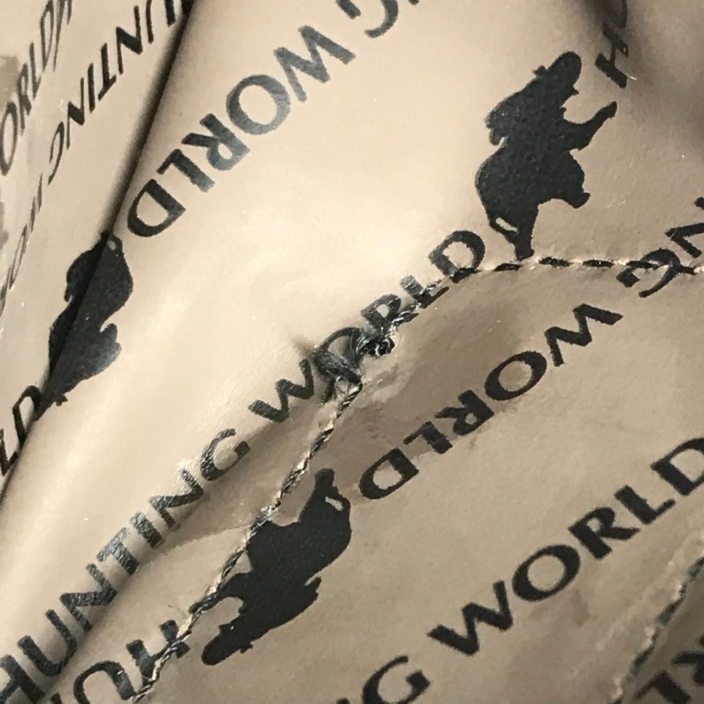 HUNTING WORLD ロゴ カバン クラッチバッグ 持ち手つき セカンドバッグ レザー/キャンバス ユニセックス ブラック