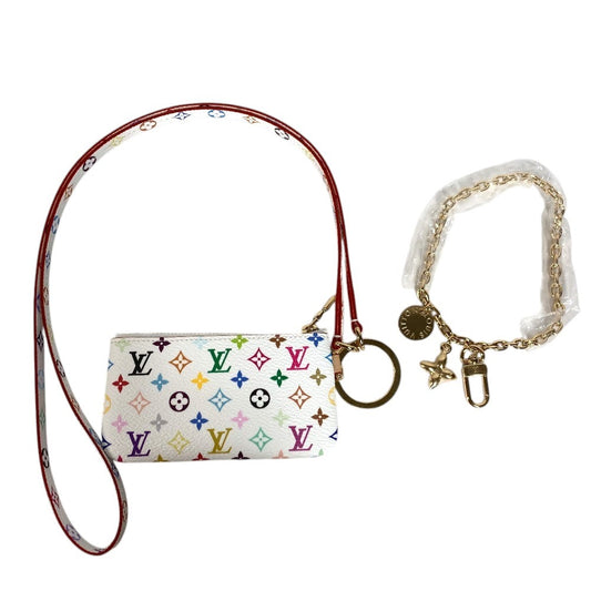 LOUIS VUITTON M14099 LV×TM モノグラムマルチカラー 村上隆 フォンホルダー スマホストラップ 携帯 財布 小銭入れ ポーチ コインケース モノグラムマルチカラーキャンバス ユニセックス ブロン ホワイト