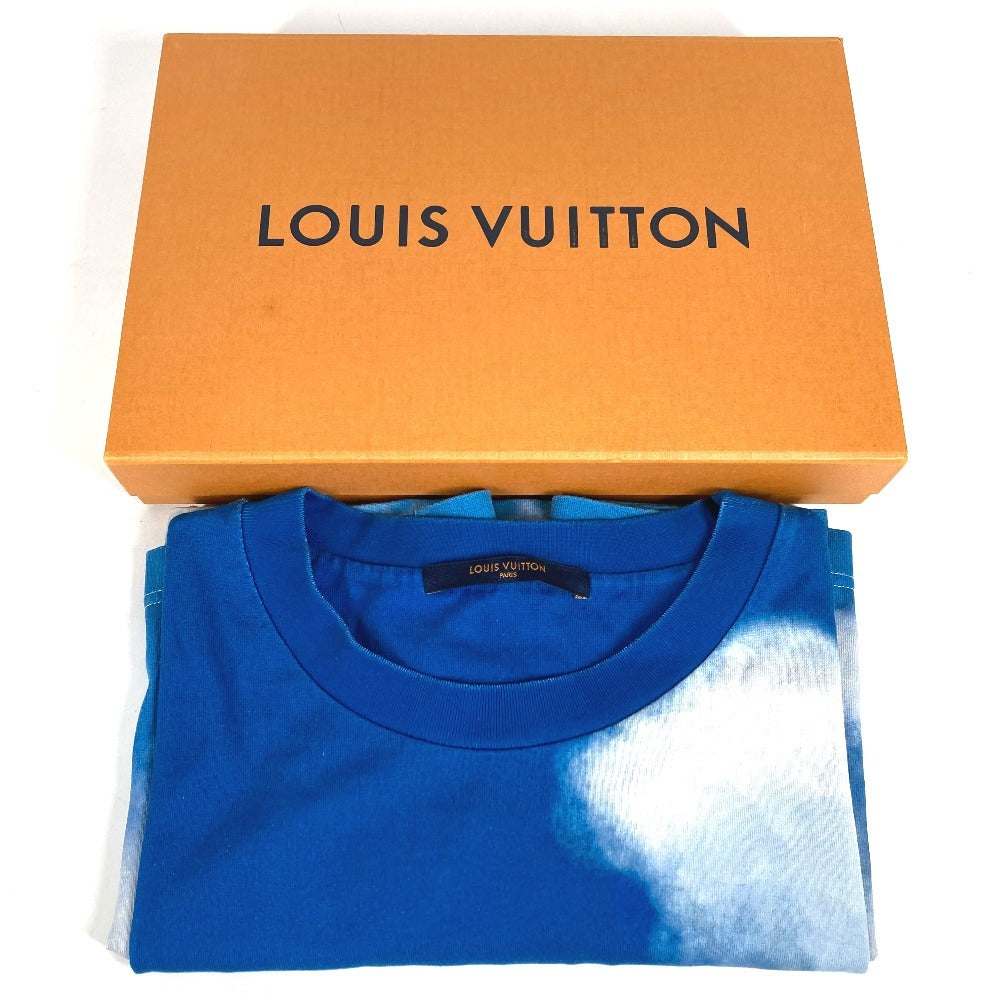 LOUIS VUITTON 1A89U6 LV Logo Cloud Print Top Apparel Short Sleeve RM202 Short-sleeved T-shirt Cotton Men's Blue