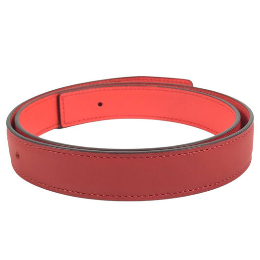 HERMES Belt only, bottoms belt, fashion accessory belt Epsom / Leather Red Used