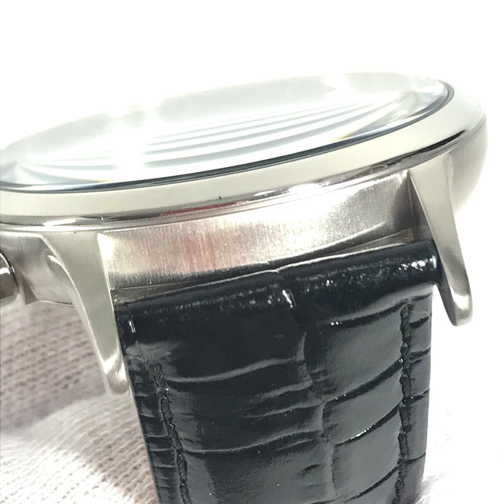 Emporio Armani AR-2447 logo Men's Watch Watch Clock Wristwatch SS / Leather Black Used