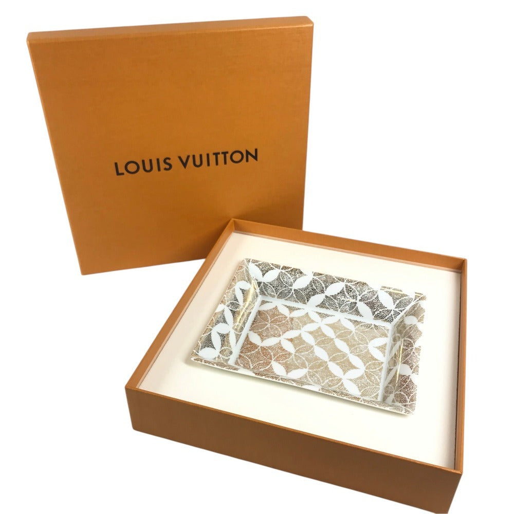 LOUIS VUITTON 不明 Logo Ashtray Interior Jewelry Tray Accessory Tray ashtray Pottery clear/Gold Used
