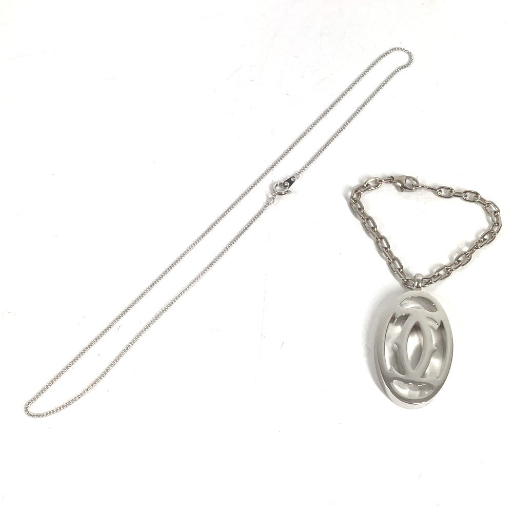 CARTIER T1220148 Charm Key Holder Bag Charm 2C Decor Charm Logo Necklace Choker Chain Necklace Accessory Pendant top Metal Silver Used