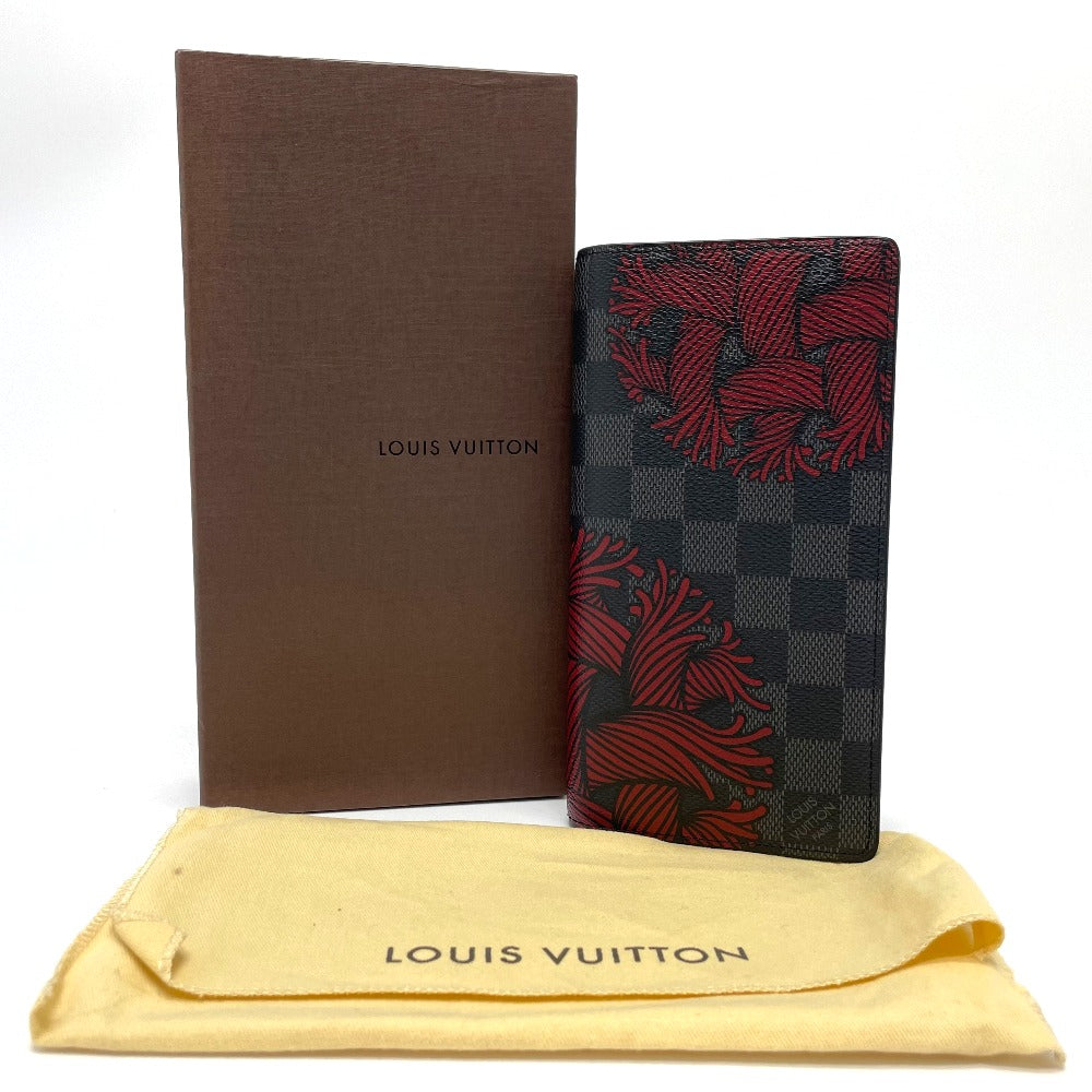 LOUIS VUITTON N41676 ダミエグラフィット ポルトフォイユ ブラザ クリストファーネメス 二つ折り 長財布 ダミエグラフィットキャンバス メンズ ブラック×グレー