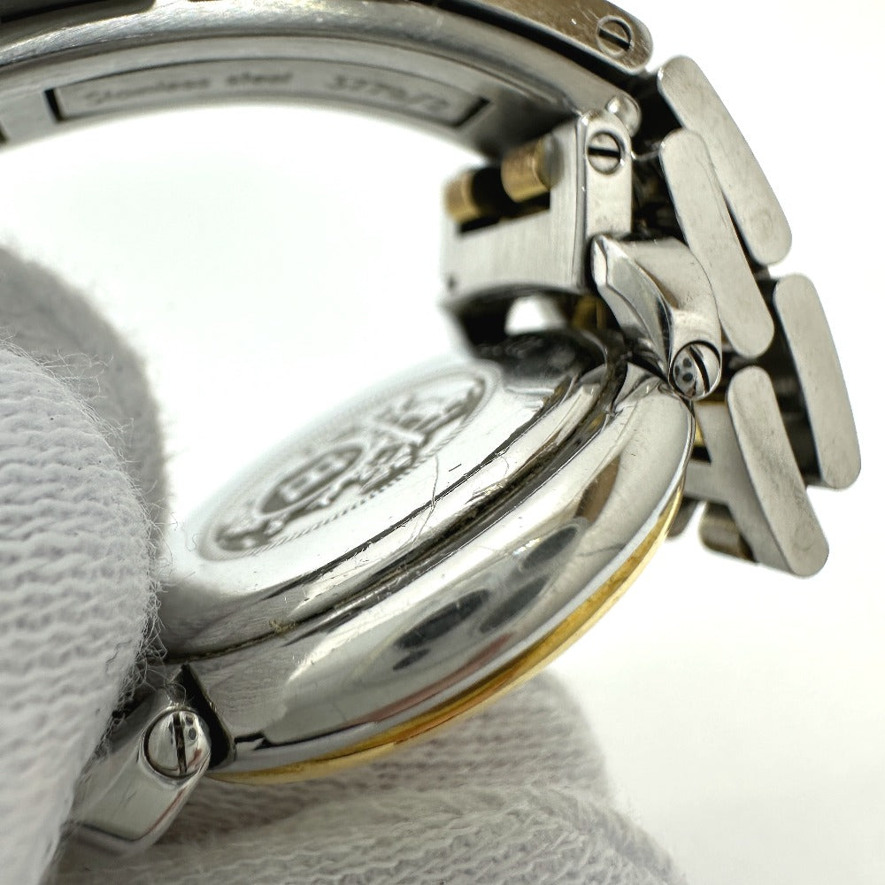 HERMES PU2.220 Pullman Quartz Date Watch, Stainless Steel/GP, Women's, Silver/Gold