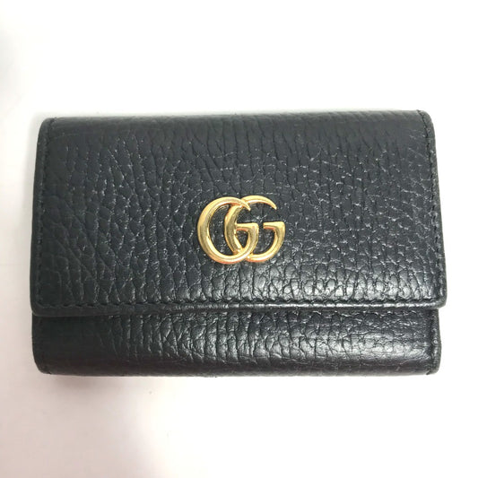 GUCCI 456118 GGマーモント 6連 鍵 キーケース レザー レディース ブラック