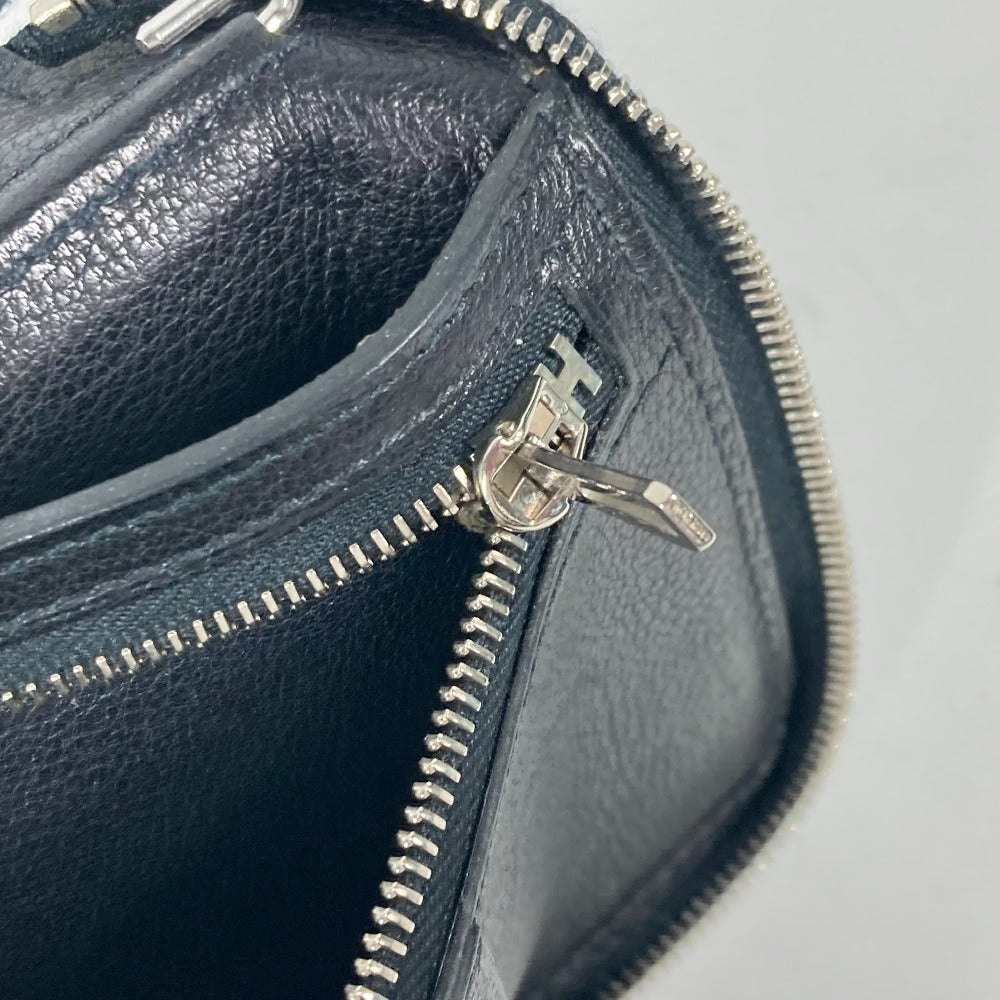 HERMES ラウンドファスナー システム手帳 ステーショナリー 手帳カバー レザー ユニセックス ブラック