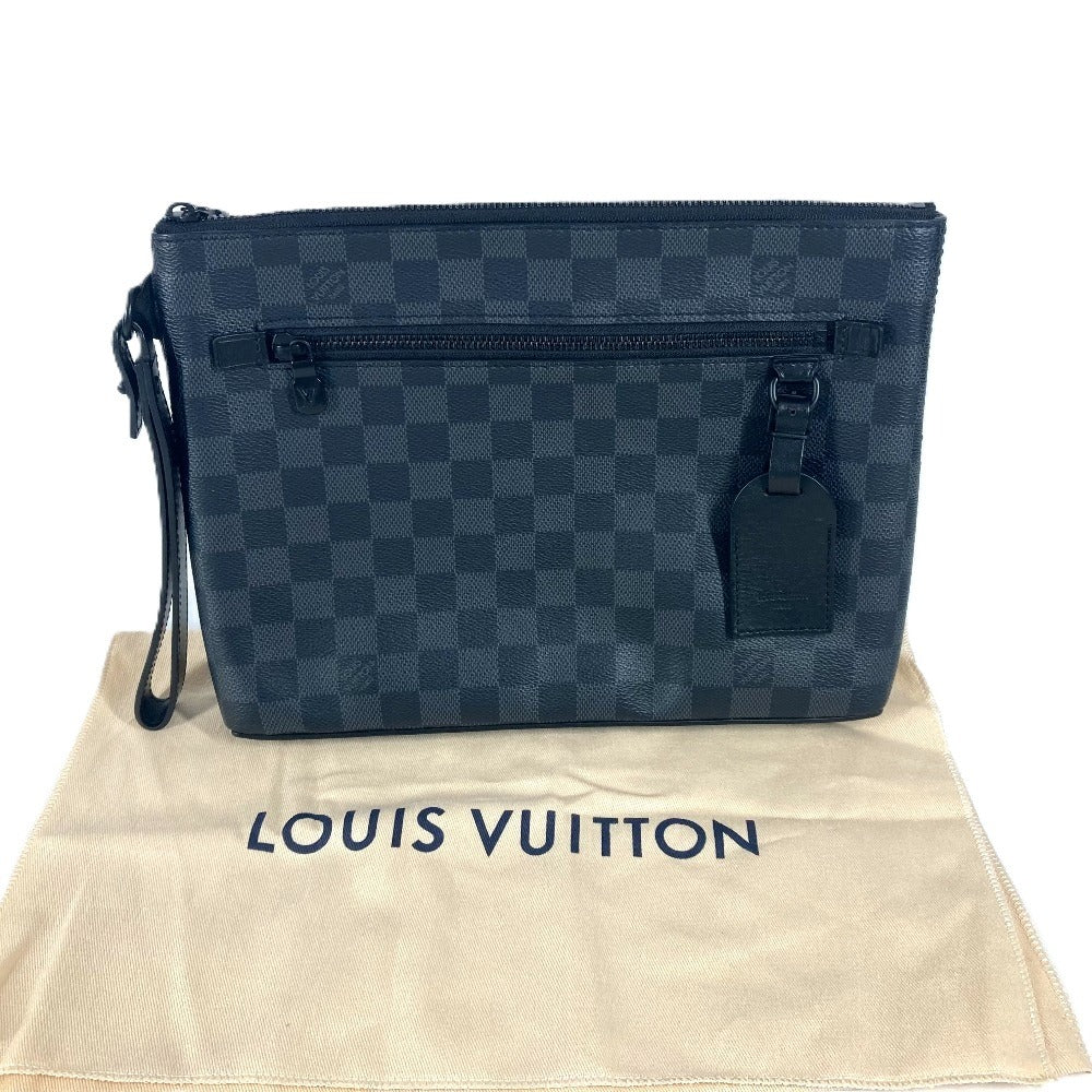 LOUIS VUITTON N40505 ダミエグラフィット テイクオフ・ポーチ ポーチ カバン セカンドバッグ ストラップ付 クラッチバッグ ダミエグラフィットキャンバス ユニセックス ブラック