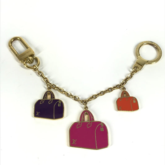 LOUIS VUITTON M66985 チェーンアイコニック バッグチャーム キーホルダー メタル レディース ゴールド