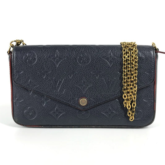 LOUIS VUITTON M64099 モノグラムアンプラント ポシェット・フェリシー チェーン カバン 肩掛け 斜め掛け 長財布 チェーンウォレット ショルダーバッグ モノグラムアンプラントレザー レディース ネイビー