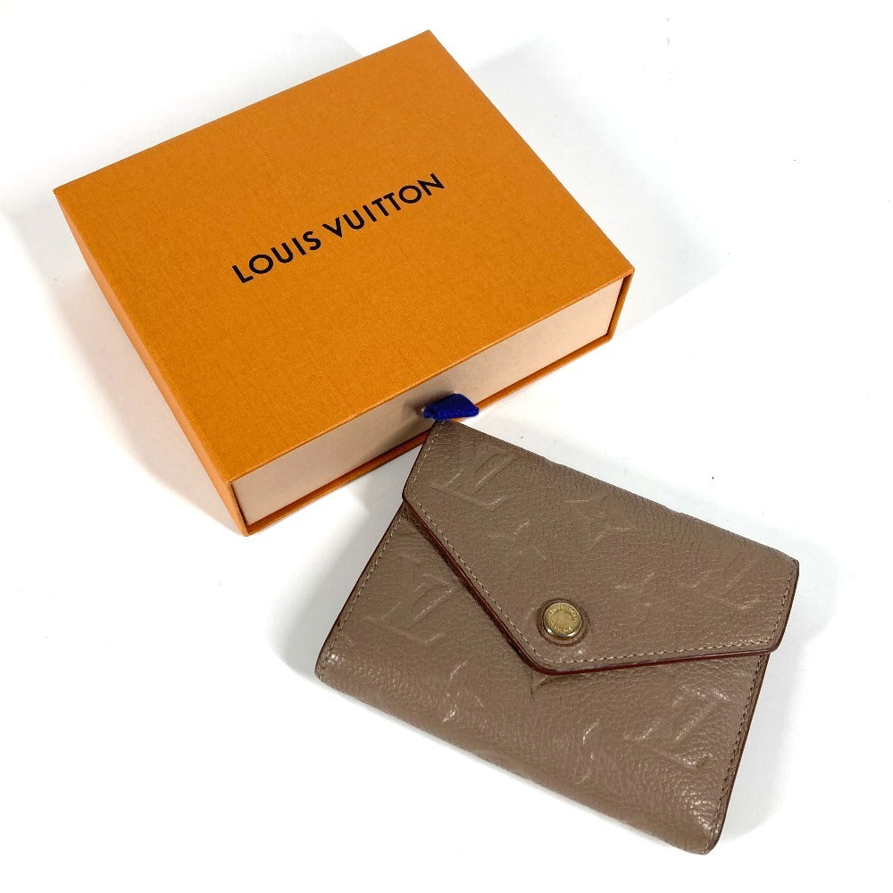LOUIS VUITTON M63529 Monogram Empreinte Portefeuille Victorine Compact Wallet, Tri-fold Wallet, Monogram Empreinte Leather, Unisex, Vison Beige