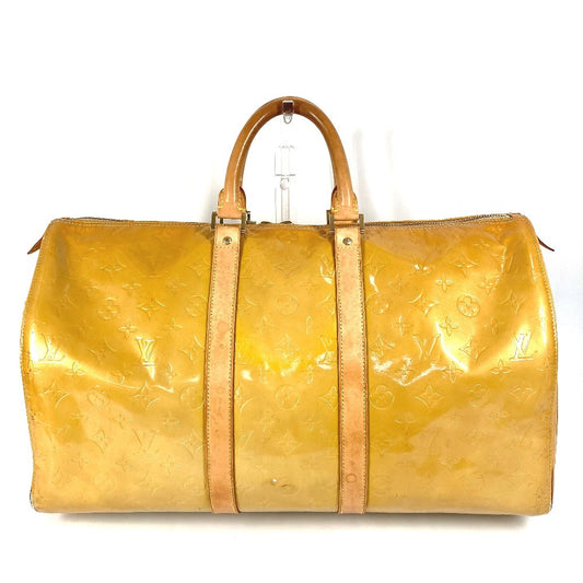 LOUIS VUITTON M91000 モノグラムヴェルニ マーサー カバン トラベルバッグ 旅行バッグ ボストンバッグ モノグラムヴェルニキャンバス ユニセックス ベージュ