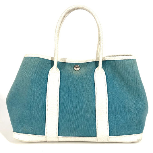 HERMES ガーデンパーティー TPM ガーデンパーティTPM カバン ハンドバッグ トートバッグ トワルオフィシェ/レザー レディース ブルー