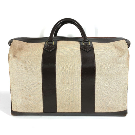 HERMES ヴィンテージ カバン トラベルバッグ 旅行バッグ ボストンバッグ レザー/キャンバス ユニセックス ベージュ
