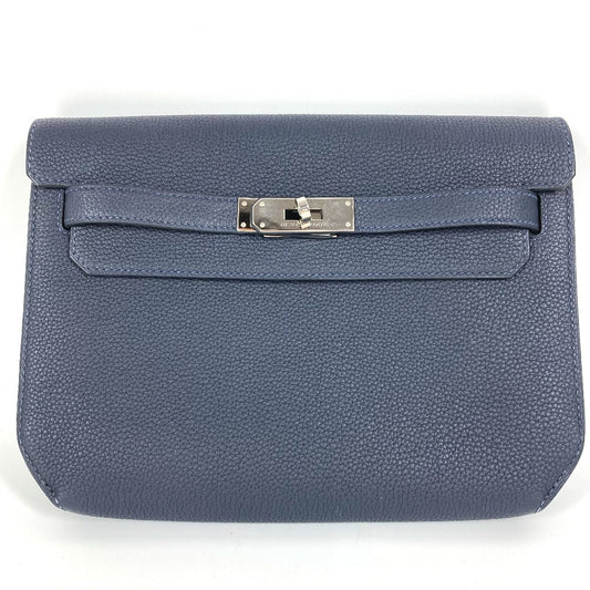 HERMES ケリーデペッシュ25 ケリーデペッシュ 25 セカンドバッグ ポーチ カバン フラップ クラッチバッグ トゴ ユニセックス ネイビー