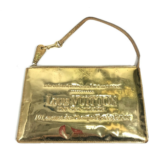 LOUIS VUITTON M95278 モノグラムミロワール ポシェット プラット ポーチ ショルダーバッグ クラッチバッグ 2WAYバッグ ハンドバッグ レザー ユニセックス ゴールド
