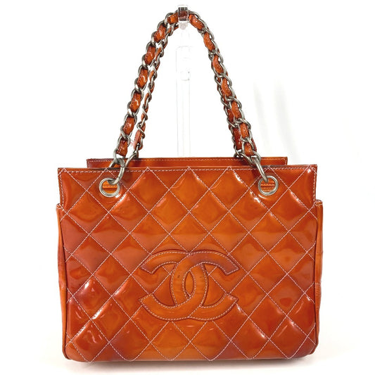 CHANEL キルティング マトラッセ CC ココマーク ロゴ カバン ハンドバッグ Wチェーン トートバッグ ショルダーバッグ エナメル レディース ピンク