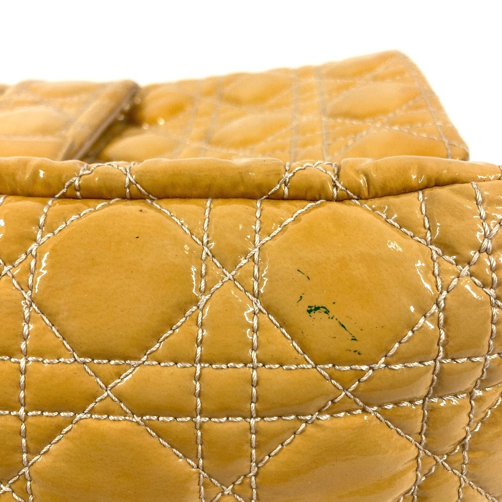 Dior Cannage Logo Chain Bag Shoulder Bag Handbag Flap Shoulder Bag Enamel Women's Beige