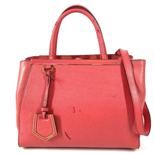 FENDI 8BH253 Petite Two Jours 2WAY Bag Shoulder Bag Crossbody Handbag Leather Women's Pink