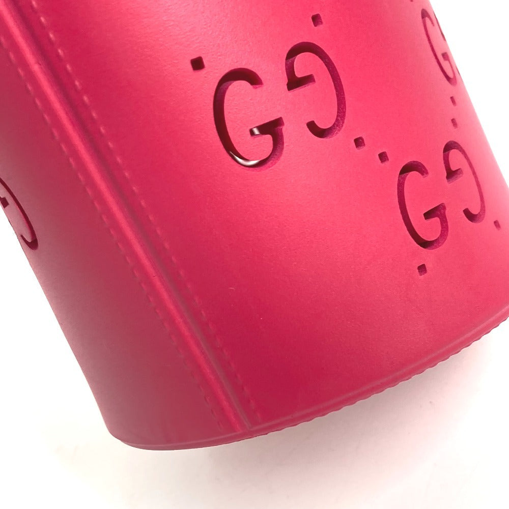 GUCCI 723051 Children's GG Logo Bucket Bag Mini Boston Bag Handbag Rubber Unisex Pink