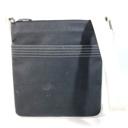 LOEWE バイカラー アナグラム ロゴ カバン 斜め掛け ポシェット ショルダーバッグ レザー ユニセックス ブラック