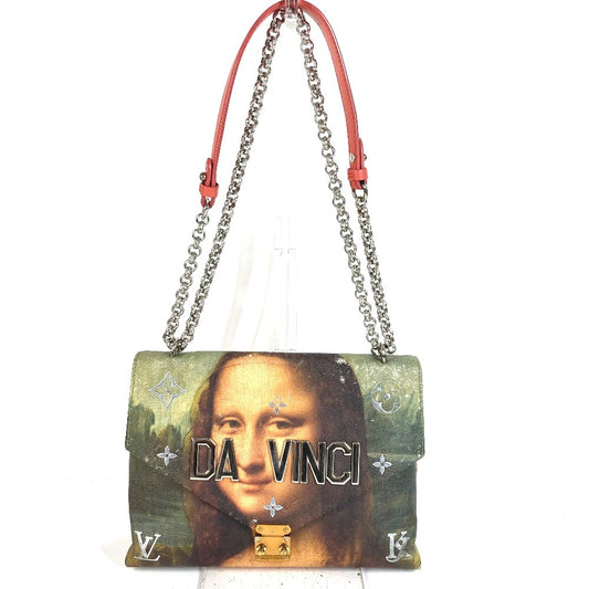 LOUIS VUITTON M64626 マスターズコレクション モナリザ Wチェーンバッグ カバン チェーンバッグ 斜め掛け フラップ ハンドバッグ ショルダーバッグ レザー ユニセックス ピンク