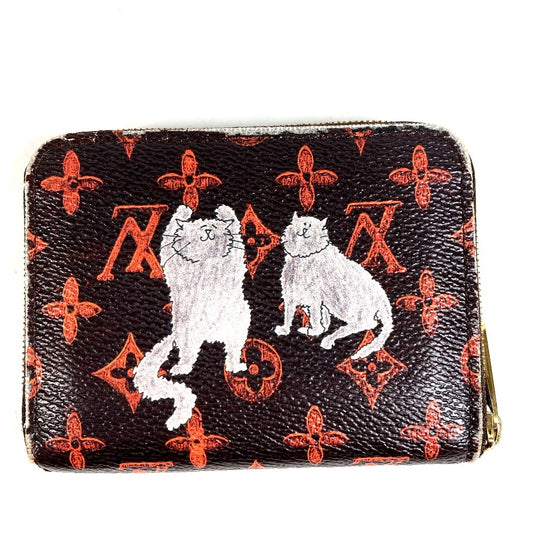 LOUIS VUITTON M63883 モノグラム キャットグラム ジッピーコインパース 小銭入れ 財布 ラウンドファスナー コインケース モノグラムキャンバス ユニセックス ブラウン