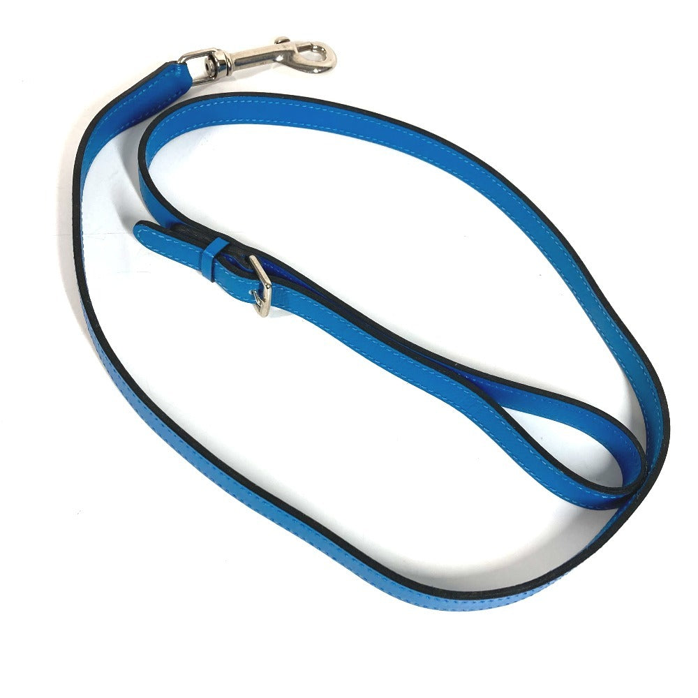 HERMES Pavane Dog Collar & Lead Set, Pair Accessories, Pet Dog, Collar, Leather, Unisex, Blue