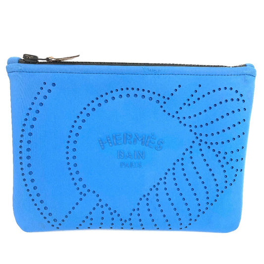 HERMES ネオバンカノエH PM メイクポーチ 化粧ポーチ マルチポーチ ポーチ ポリアミド ユニセックス ブルー