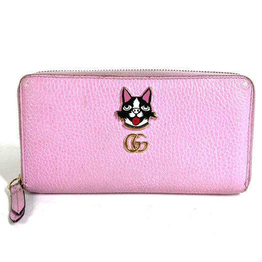 GUCCI 499337 BOSCO ボスコ ロングウォレット ラウンドファスナー 長財布 レザー ユニセックス ピンク