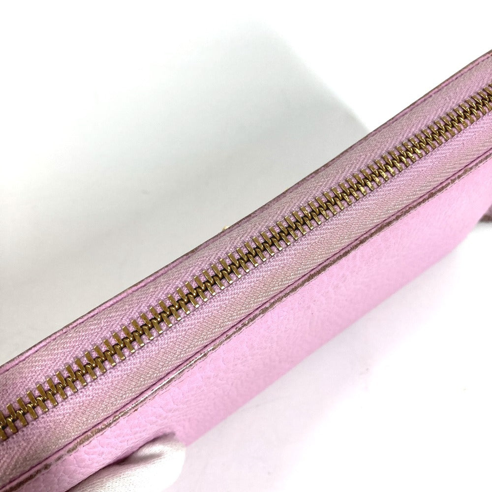 GUCCI 499337 BOSCO กระเป๋าสตางค์ใบยาวซิปรอบ หนัง ยูนิเซ็กส์ สีชมพู