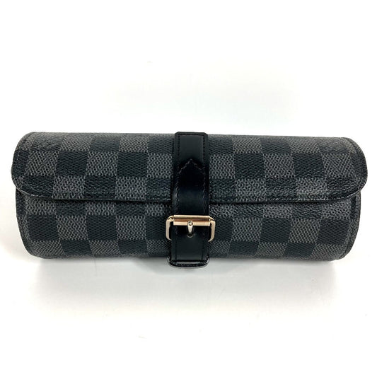 LOUIS VUITTON N41137 Damier Graphite Etui 3 Montres Etui3 Montres Pouch, watch case, watch case Pouch DamierGraphiteCanvas Black Used