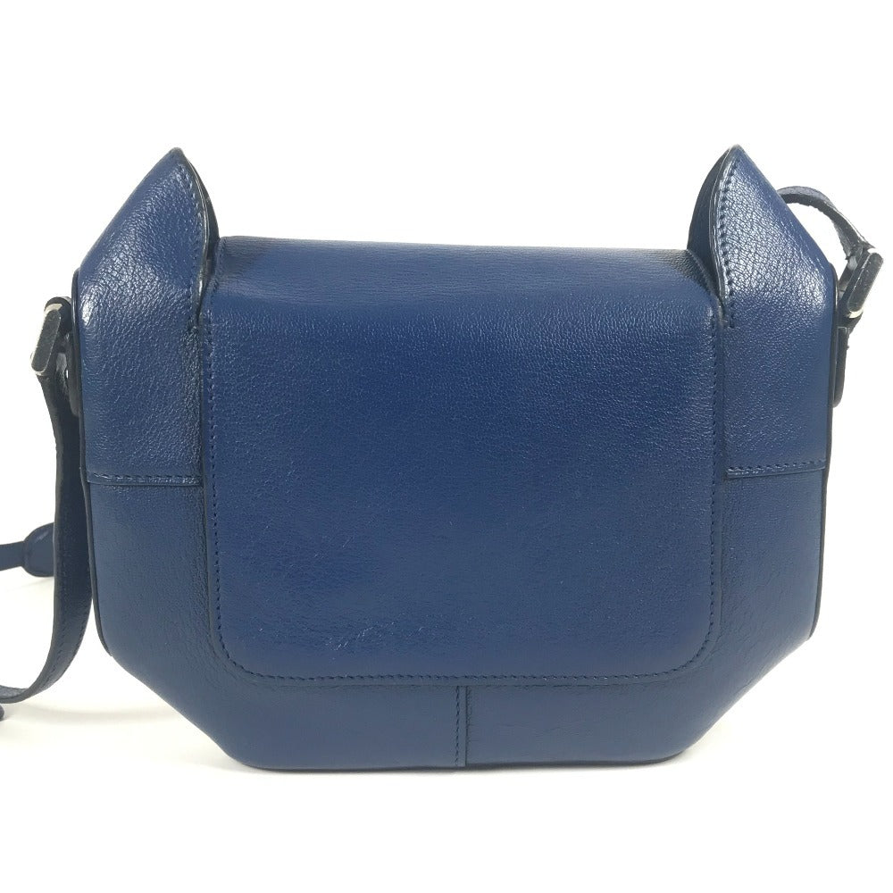 HERMES H Logo Octagon Flap Bag, Crossbody Pochette Shoulder Bag, Epson, Unisex, Blue