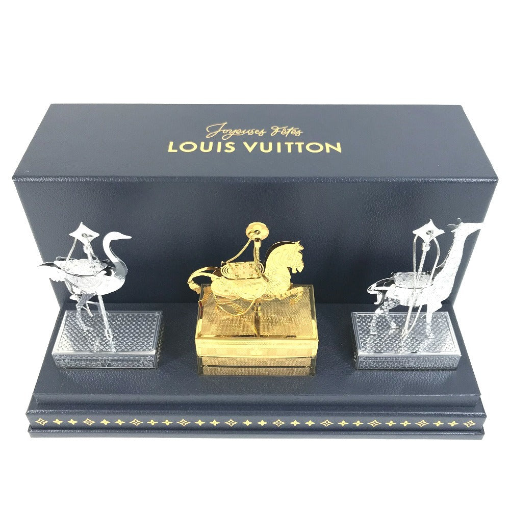 LOUIS VUITTON 不明 VIP顧客限定 ノベルティ 非売品 顧客ホリデーギフト アニマル オーナメント 2024年クリスマス限定 オブジェ インテリア ダチョウ シマウマ キリン オブジェ メタル ユニセックス シルバー