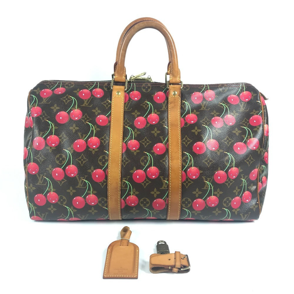 LOUIS VUITTON M95011 モノグラムチェリー 村上隆 キーポル45 キーポル 45 カバン 旅行バッグ トラベルバッグ ボストンバッグ モノグラムチェリーキャンバス レディース ブラウン