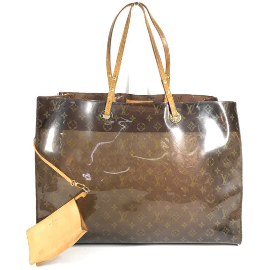 LOUIS VUITTON M50500 モノグラム ビニール カバクルーズ ショルダーバッグ 肩掛け カバン ポーチ付き トートバッグ ビニール レディース ブラウン