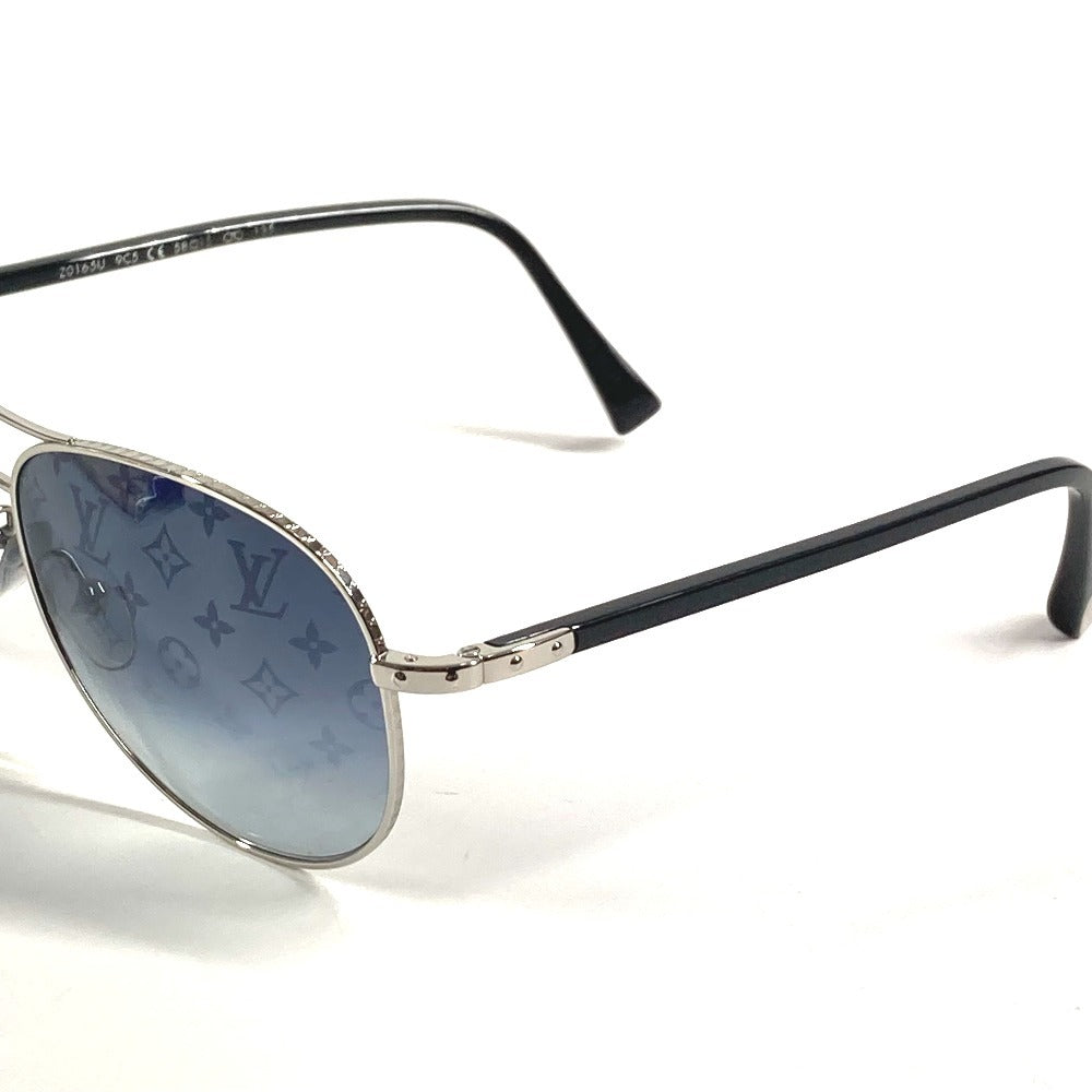 LOUIS VUITTON Z0165U Monogram Conspiration Pilot Glasses Eyewear Sunglasses Metal Unisex Silver