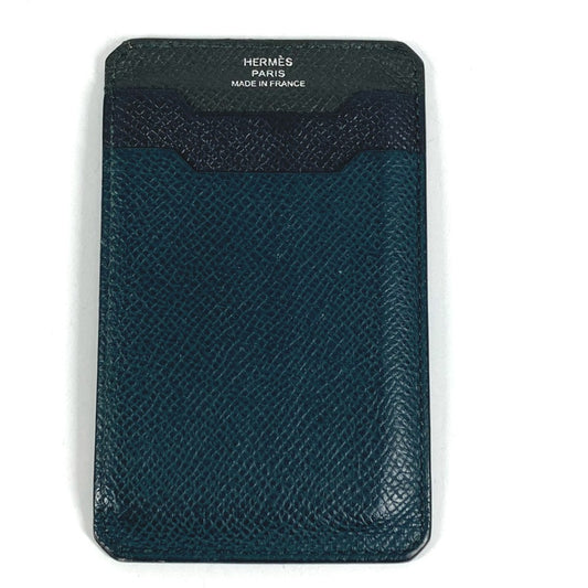 HERMES ロゴ シティ3CC 名刺入れ パスケース トリコロール カードケース エプソン ユニセックス ブラック