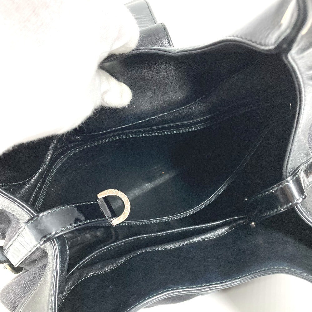 BVLGARI ダブル コイン ブルガリブルガリロゴ チャンドラ トートバッグ 肩掛け カバン ショルダーバッグ レザー レディース ブラック