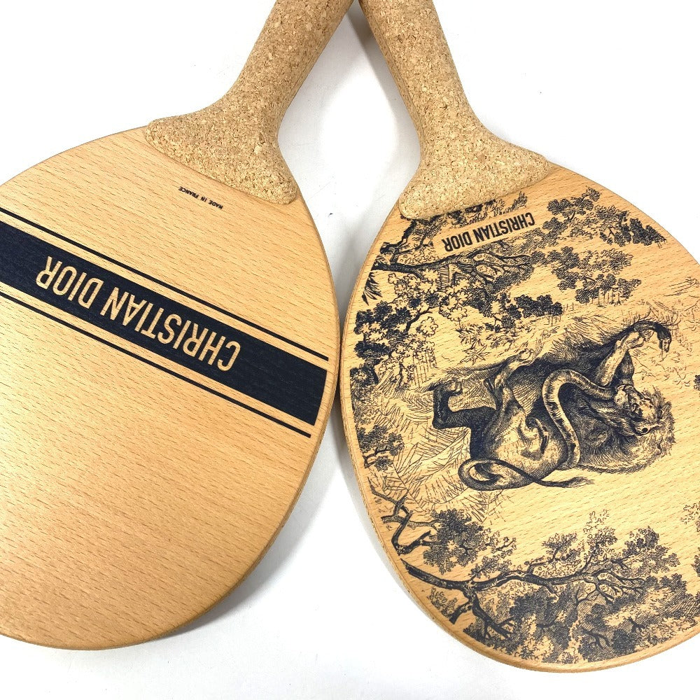 Dior Toile de Jouy Beach Racket Set, 2 rackets, Ball, Sport, Interior Decor, Sundries, Wood, Unisex, Navy