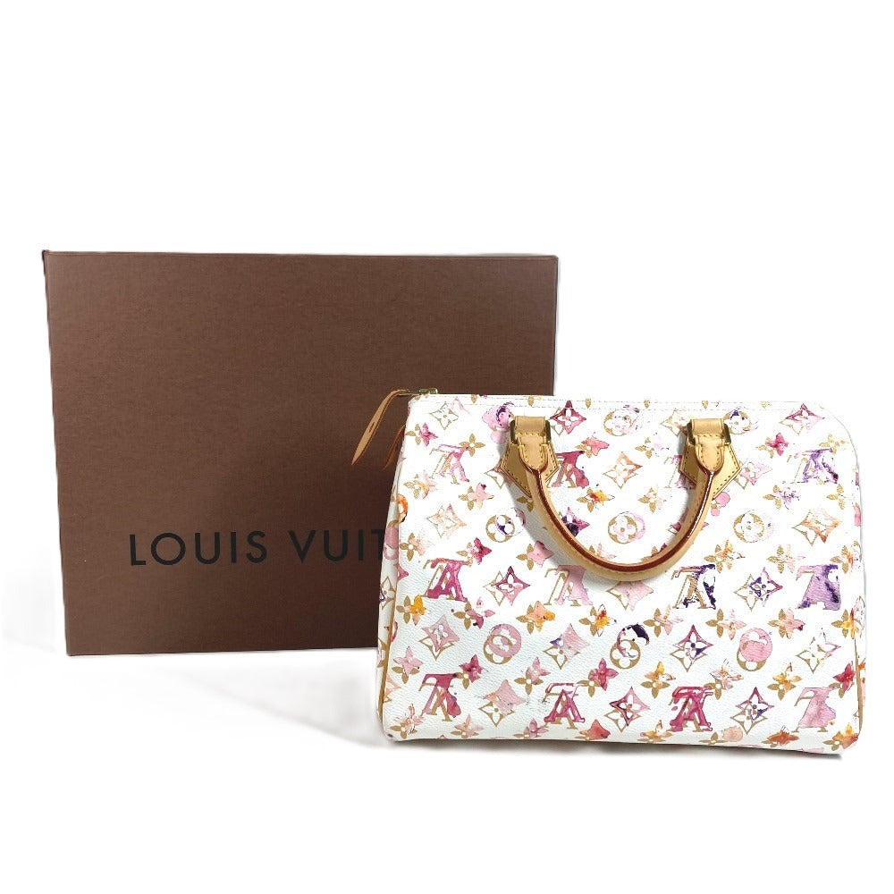 LOUIS VUITTON M95751 Monogram Watercolor Speedy 30 กระเป๋า Speedy 30 ทรง Speedy Boston ใบเล็ก กระเป๋าถือสำหรับผู้หญิง สีขาว