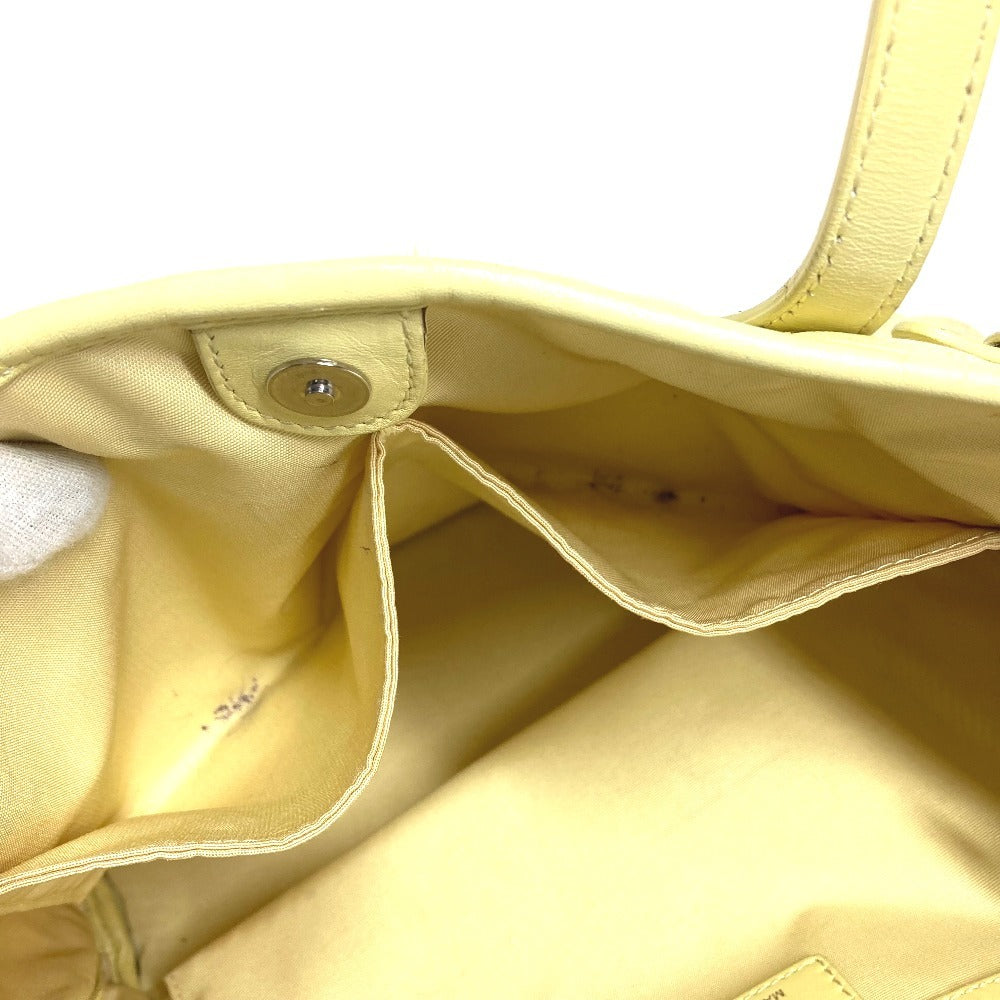 Dior Cannage Quilting Logo Bag, Shoulder Bag, Tote Bag, Shoulder Bag, Leather/Coated Canvas, Unisex, Yellow