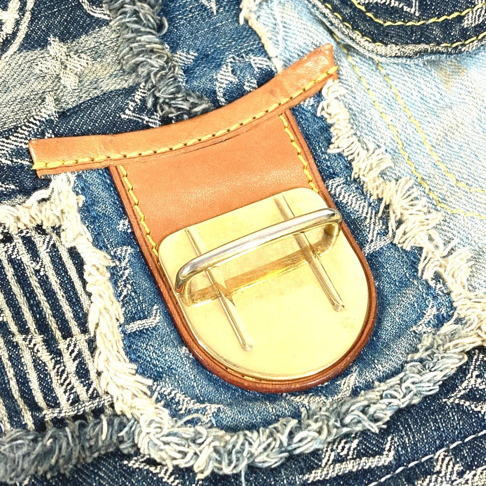 LOUIS VUITTON M95374 Monogram Denim Patchwork Posty Bag, Flap Messenger Bag, Shoulder Bag, Unisex, Blue