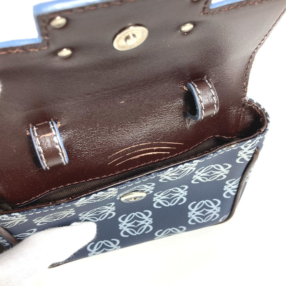 LOEWE アナグラム ロゴ ウエストバッグ クロス ショルダーバッグ ベルトバッグ ボディバッグ PVC/レザー ユニセックス ブルー