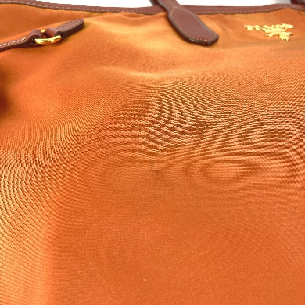 PRADA BR4001 Triangle Logo Plate Bag Tote Bag Shoulder Bag Leather/Nylon Unisex Orange