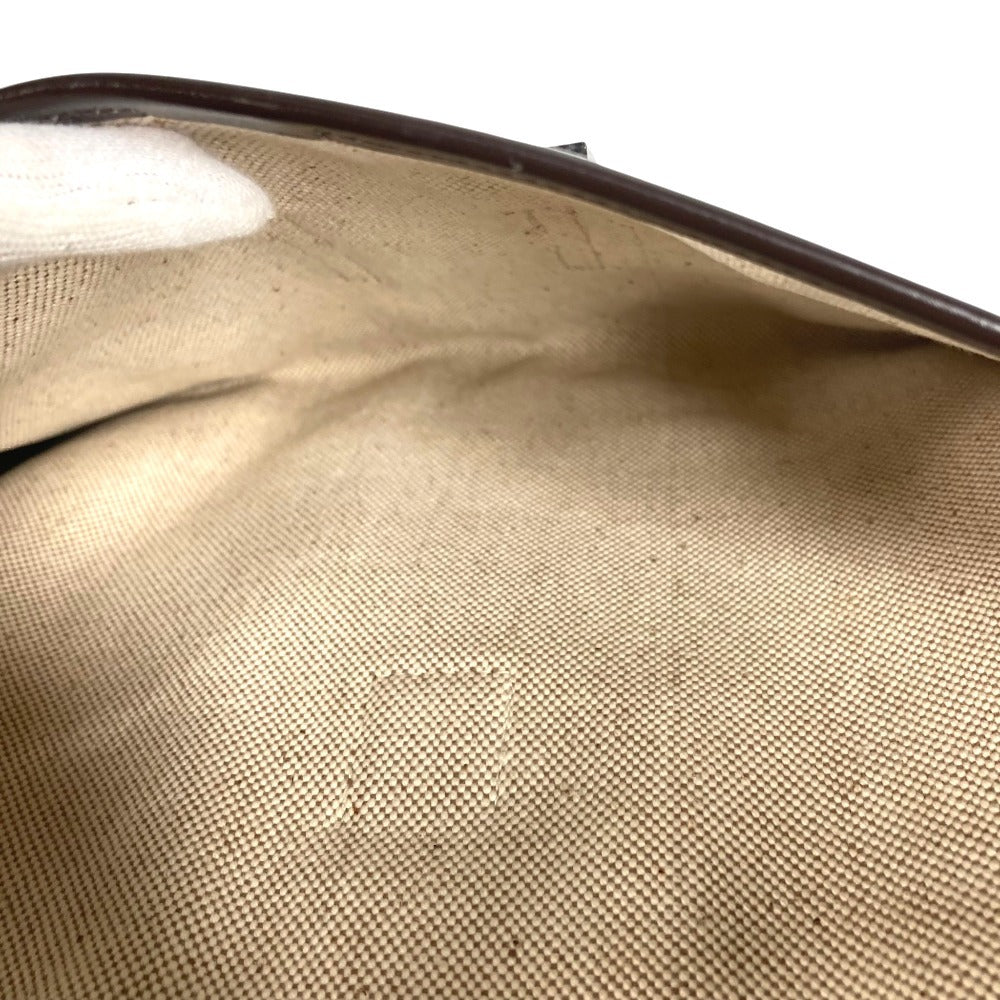 HERMES H Logo Vintage Jige PM Jige PM Bag Document Holder Flap Clutch Bag Leather Unisex Dark Brown