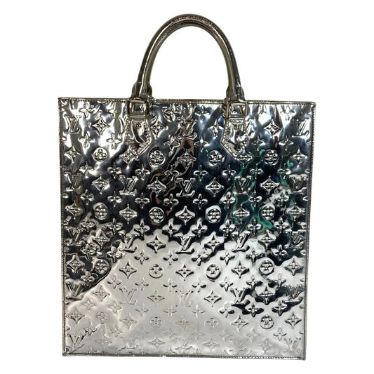 LOUIS VUITTON M40269 モノグラムミロワール サックプラ カバン トートバッグ 縦型 ハンドバッグ レザー ユニセックス アルジャン シルバー