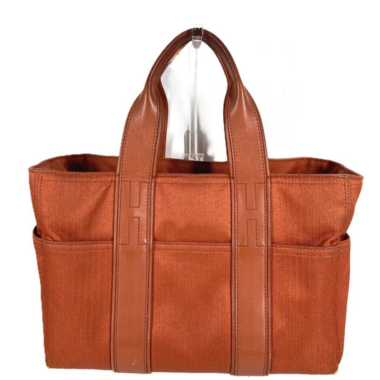 HERMES AcapulcoPM Acapulco PM Bag Tote Bag Square Hand Bag cotton / polyamide Orange Used