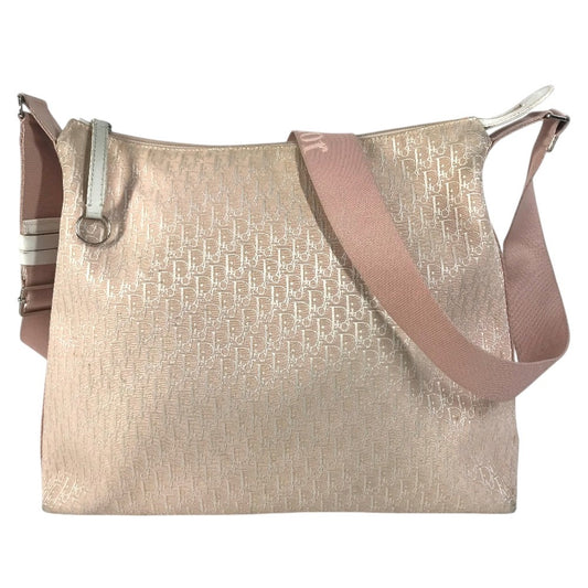 Dior Trotter logo Bag Crossbody Shoulder Bag Canvas/Leather pink/White Used