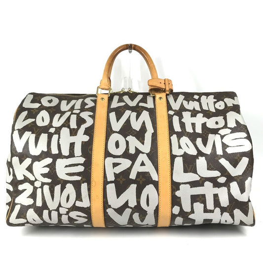 LOUIS VUITTON M92197 Monogram Graffiti Keepall50 Keepall 50 Duffle Bag Bag Travel Bag Travel Bag Duffle Bag MonogramCanvas White/Brown Used